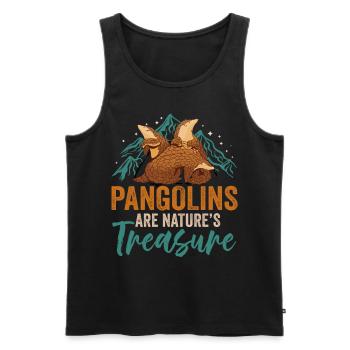 Pangolins Trésor de la nature - Débardeur bio Premium Homme - noir - Devant - Michal (187cm)