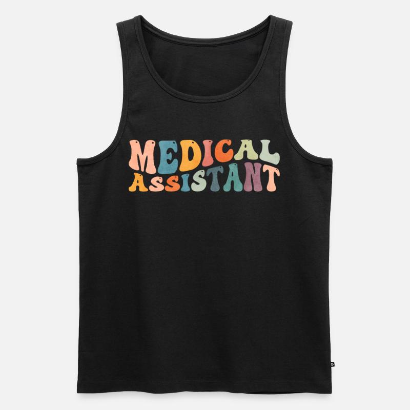 Groovy Medizinischer Assistent MA Krankenschwester - Männer Premium Bio Tank Top - Schwarz