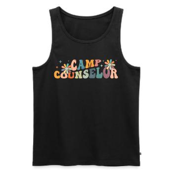 Groovy Camp Counselor Directeur Camping Camper - Débardeur bio Premium Homme - noir - Devant - Michal (187cm)