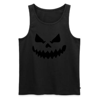 Spukhaftes Halloween Jack O'Lantern Kürbis Gesicht - Männer Premium Bio Tank Top - Schwarz - Vorne - AI Model Male 178 light (178cm)