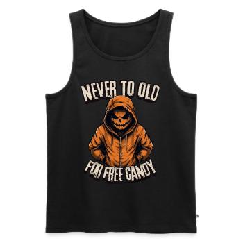 Creepy pumpkin head with hoodie Trick or Treat - Men's Premium Organic Tank Top - black - Front - Michal (187cm)