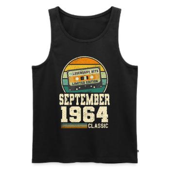 59th Birthday September Vintage 1964 Vintage - Men's Premium Organic Tank Top - black - Front - Michal (187cm)