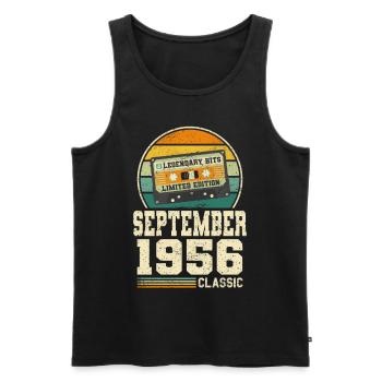 67th Birthday September Vintage 1956 Vintage - Men's Premium Organic Tank Top - black - Front - AI Model Male 178 light (178cm)