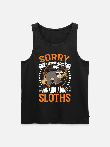 Faultier Liebhaber - Männer Premium Bio Tank Top - Schwarz