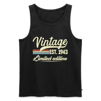 1943 Vintage Retro Geburtstagsgeschenk 1943 - Männer Premium Bio Tank Top - Schwarz - Vorne - Michal (187cm)