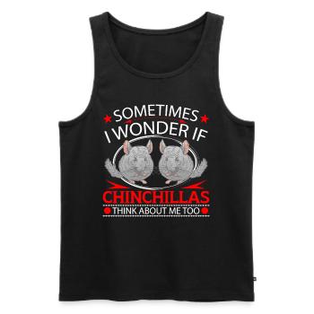 Chinchilla denkt an mich Nagetier Wollmaus - Männer Premium Bio Tank Top - Schwarz - Vorne - Michal (187cm)