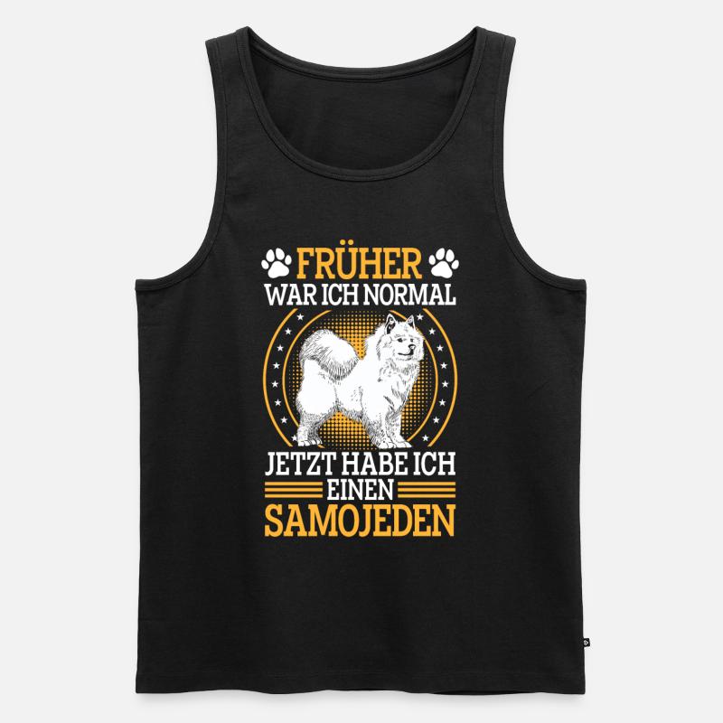 Samojede früher normal Samojedenspitz - Männer Premium Bio Tank Top - Schwarz