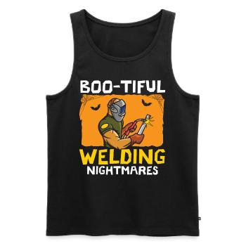 Gespenstische Schweißer-Albträume Schweißer Hallow - Männer Premium Bio Tank Top - Schwarz - Vorne - Michal (187cm)