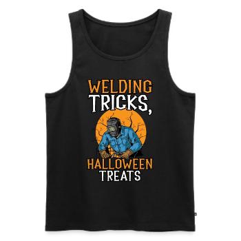 Astuces de soudeur Halloween traite Soudeur Ha - Débardeur bio Premium Homme - noir - Devant - Michal (187cm)