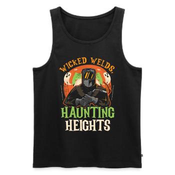 Wicked Welds Haunting Heights Schweißer Halloween - Männer Premium Bio Tank Top - Schwarz - Vorne - Michal (187cm)