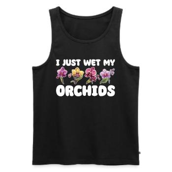 I Just Wet My Orchids Planzen Freund Orchideen - Männer Premium Bio Tank Top - Schwarz - Vorne - AI Model Male 178 light (178cm)