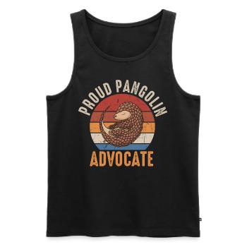 Proud Pangolin Advocate Owner of a - Men's Premium Organic Tank Top - black - Front - AI Model Male 178 light (178cm)