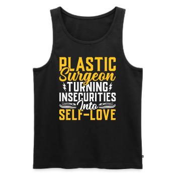 Chirurgien plasticien Self-Love Surgical - Débardeur bio Premium Homme - noir - Devant - AI Model Male 178 light (178cm)
