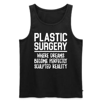 Plastic Surgery Sculpted Reality Surgeon - Men's Premium Organic Tank Top - black - Front - Michal (187cm)