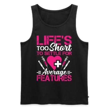 Plastic surgery make do with - Men's Premium Organic Tank Top - black - Front - AI Model Male 178 light (178cm)