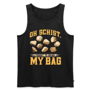 Funny Mineral Hunt Rock Geologist - Men's Premium Organic Tank Top - black - Front - AI Model Male 178 light (178cm)