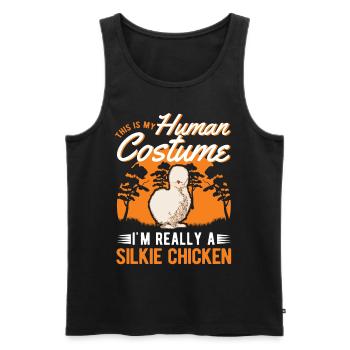 Silk Chicken Halloween Silkie Chicken - Men's Premium Organic Tank Top - black - Front - Michal (187cm)