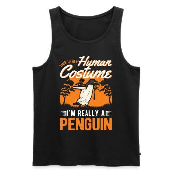 Pinguin Costume Humain Pinguin Pinguin - Débardeur bio Premium Homme - noir - Devant - AI Model Male 178 light (178cm)