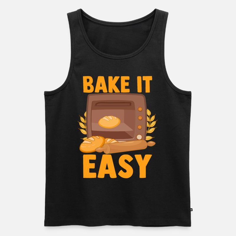 Lustiger Brotbacken-Bäcker - Männer Premium Bio Tank Top - Schwarz