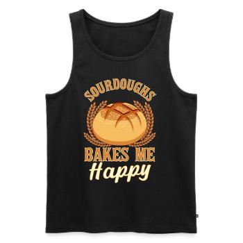 Funny bread baking baker - Men's Premium Organic Tank Top - black - Front - Michal (187cm)