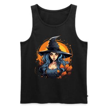 Halloween Mystische Hexe im Glanz des Vollmondes - Männer Premium Bio Tank Top - Schwarz - Vorne - Michal (187cm)