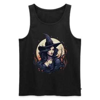 Sorcière élégante au clair de lune: Halloween avec magie - Débardeur bio Premium Homme - noir - Devant - Michal (187cm)