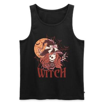 Bad Witch - Vintage Halloween Hexe im Retro-Look - Männer Premium Bio Tank Top - Schwarz - Vorne - Michal (187cm)