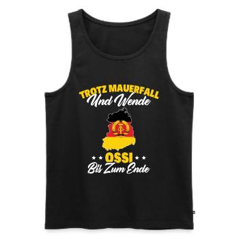 Trotz Mauerfall Und Wende Ossi Bis Zum Ende - Männer Premium Bio Tank Top - Schwarz - Vorne - AI Model Male 178 light (178cm)