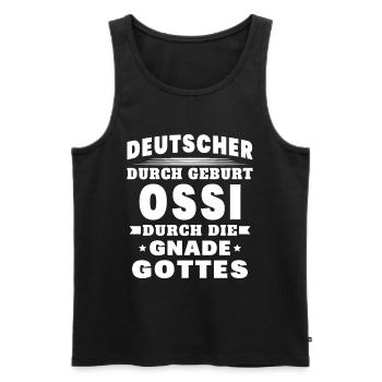Ossi Ostdeutscher Sachsen - Männer Premium Bio Tank Top - Schwarz - Vorne - AI Model Male 178 light (178cm)