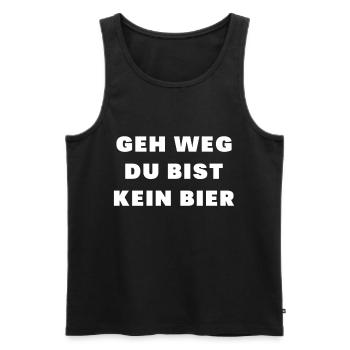 Geh weg Du bist kein Bier - lustiger bier spruch - Männer Premium Bio Tank Top - Schwarz - Vorne - AI Model Male 178 light (178cm)