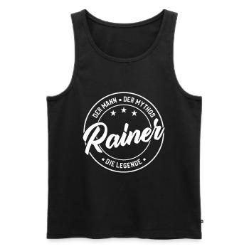 Rainer Vorname Name Geburtstag - Männer Premium Bio Tank Top - Schwarz - Vorne - Michal (187cm)