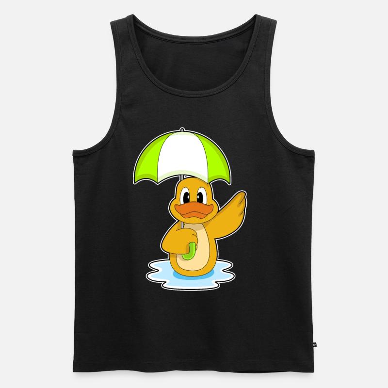 Ente Schwimmen Regenschirm - Männer Premium Bio Tank Top - Schwarz