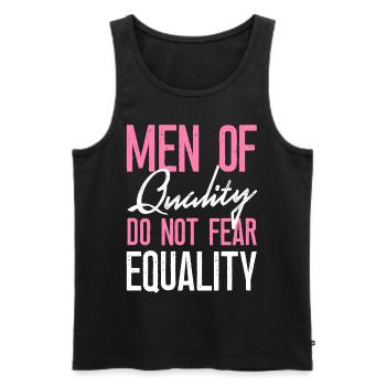 Feminist Men Of Quality Don't Fear - Männer Premium Bio Tank Top - Schwarz - Vorne - AI Model Male 178 light (178cm)