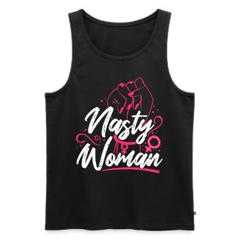 Feminist Nasty Woman - Men's Premium Organic Tank Top - black - Front - Michal (187cm)