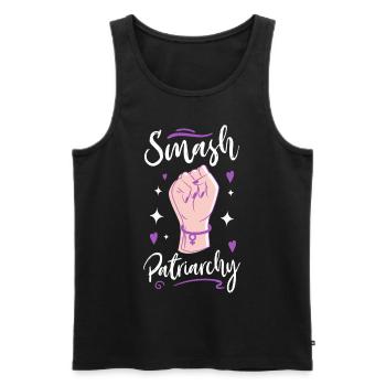 Feminist Smash Patriarchy - Männer Premium Bio Tank Top - Schwarz - Vorne - AI Model Male 178 light (178cm)