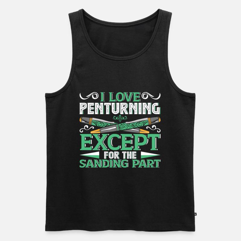 Pen Turning Kit - Männer Premium Bio Tank Top - Schwarz