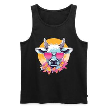 Kuh Kuhkopf Kühe Landwirdschaft Kuhbauer - Männer Premium Bio Tank Top - Schwarz - Vorne - Michal (187cm)