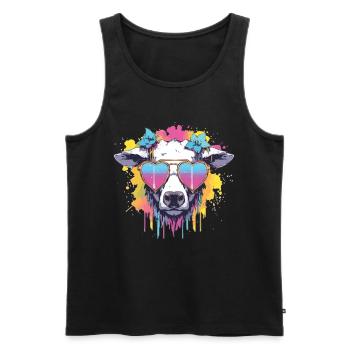 Kuh Kuhkopf Kühe Landwirdschaft Kuhbauer - Männer Premium Bio Tank Top - Schwarz - Vorne - Michal (187cm)