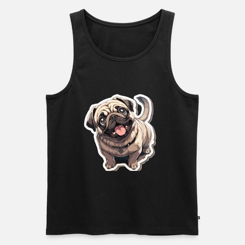 Mops Mops Hund Mops Sonnenbrille Mops Geschenk - Männer Premium Bio Tank Top - Schwarz