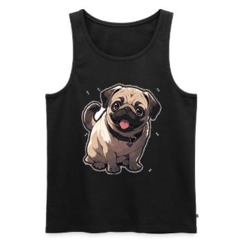 Mops Mops Hund Mops Sonnenbrille Mops Geschenk - Männer Premium Bio Tank Top - Schwarz - Vorne - AI Model Male 178 light (178cm)