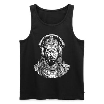 Warrior of Sounds: Urban Samurai on Shirt - Men's Premium Organic Tank Top - black - Front - Michal (187cm)