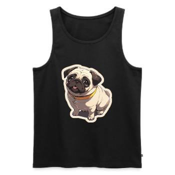 Mops Mops Hund Mops Geschenke Mops Liebhaber - Männer Premium Bio Tank Top - Schwarz - Vorne - AI Model Male 178 light (178cm)