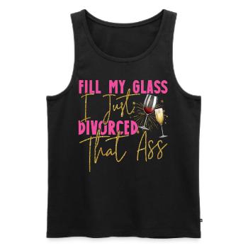 Happy Divorce Party Fill My Glass - Männer Premium Bio Tank Top - Schwarz - Vorne - AI Model Male 178 light (178cm)