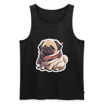 Mops Mops Hund Mops Geschenke Mops Liebhaber - Männer Premium Bio Tank Top - Schwarz - Vorne - AI Model Male 178 light (178cm)