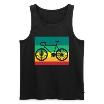 Biker love in retro style for bike fans - Men's Premium Organic Tank Top - black - Front - Michal (187cm)