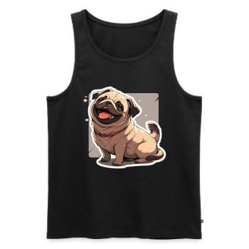 Pug Pug Dog Pug Gifts Pug Lovers - Men's Premium Organic Tank Top - black - Front - AI Model Male 178 light (178cm)