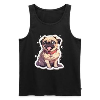 Mops Mops Hund Mops Geschenke Mops Liebhaber - Männer Premium Bio Tank Top - Schwarz - Vorne - AI Model Male 178 light (178cm)