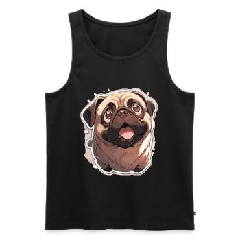 Mops Mops Hund Mops Geschenke Mops Liebhaber - Männer Premium Bio Tank Top - Schwarz - Vorne - AI Model Male 178 light (178cm)