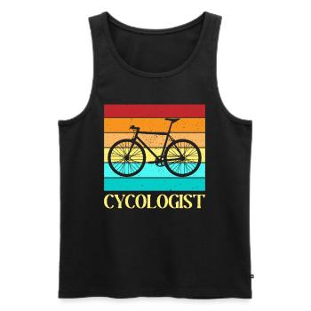 Stylish Cycologist Retro Bicycle Design MTB - Men's Premium Organic Tank Top - black - Front - Michal (187cm)