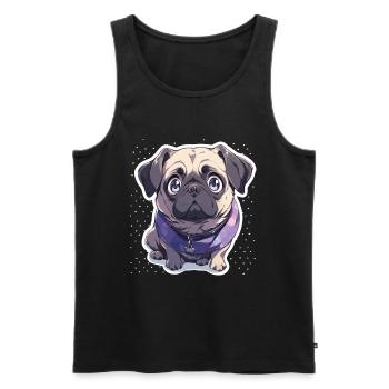 Mops Mops Hund Mops Geschenke Mops Liebhaber - Männer Premium Bio Tank Top - Schwarz - Vorne - AI Model Male 178 light (178cm)